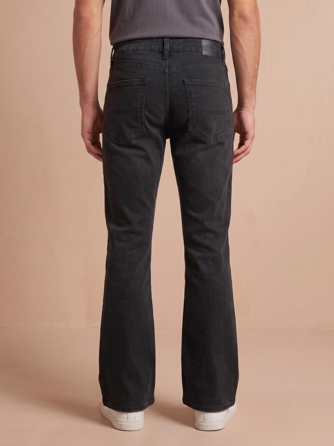 Iconic Men Olive Bootcut Fit Solid Jeans