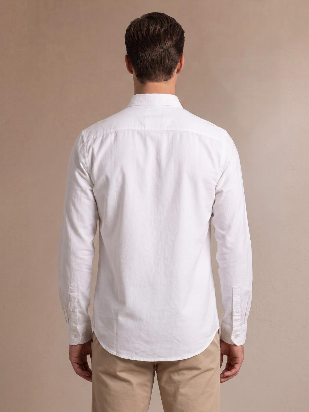 Iconic Men White Regular Fit Solid Shirt