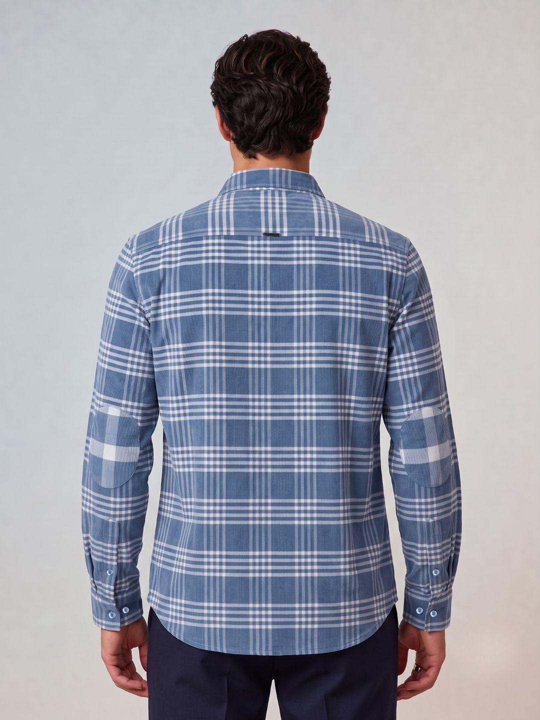 Iconic Men Blue Regular Fit Checked Cotton Shirt