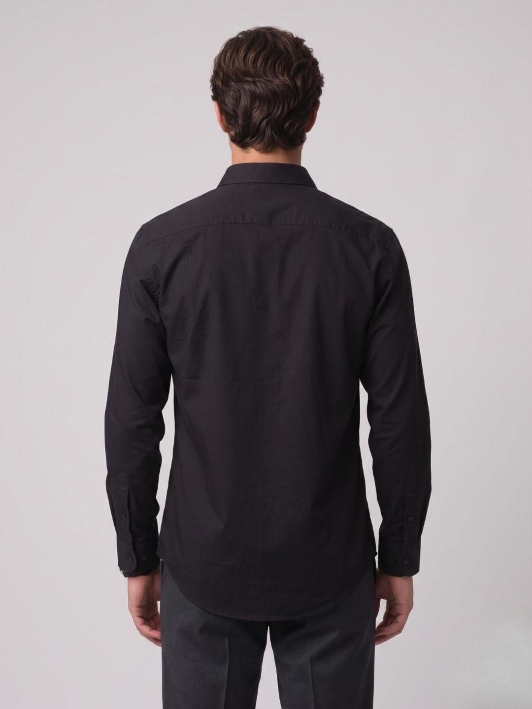 Iconic Men Black Graphic Straight Fit Cotton Shirt