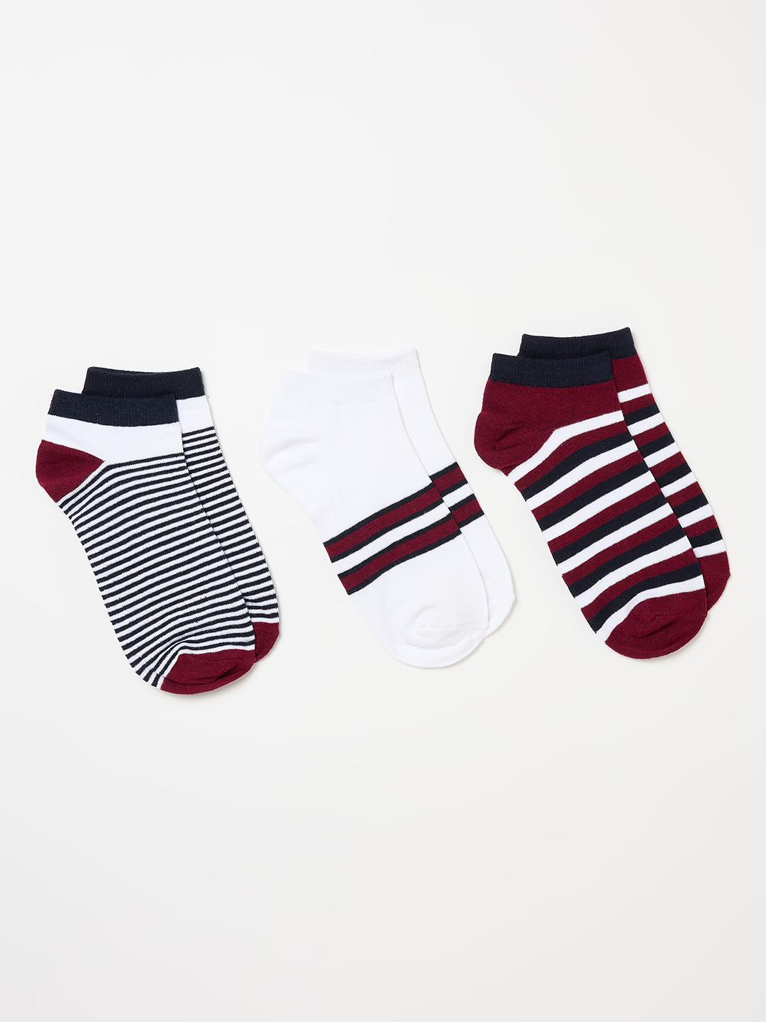 Iconic Men Multicolour Striped Socks - Pack of 3