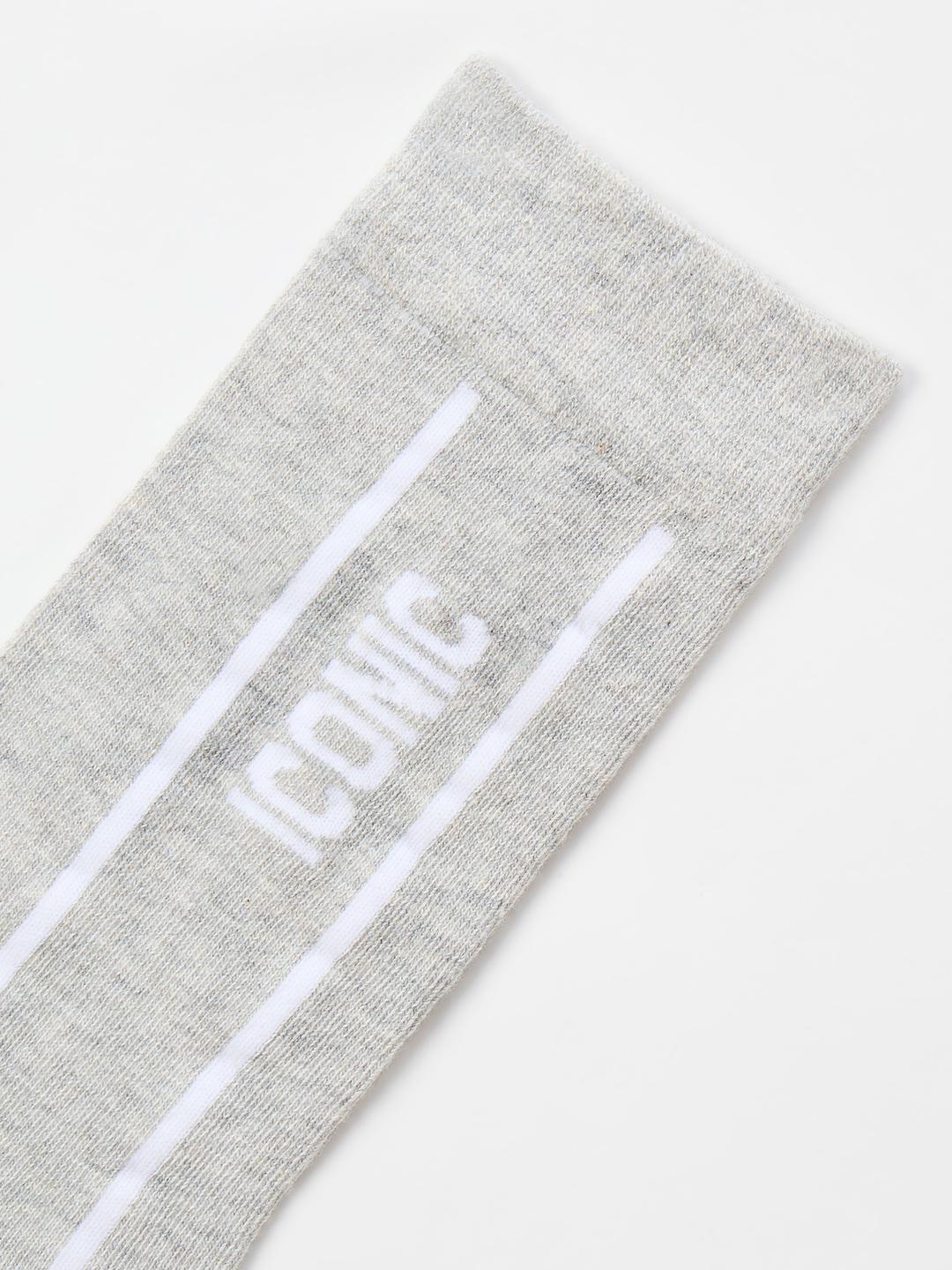 Iconic Men Grey Striped Socks