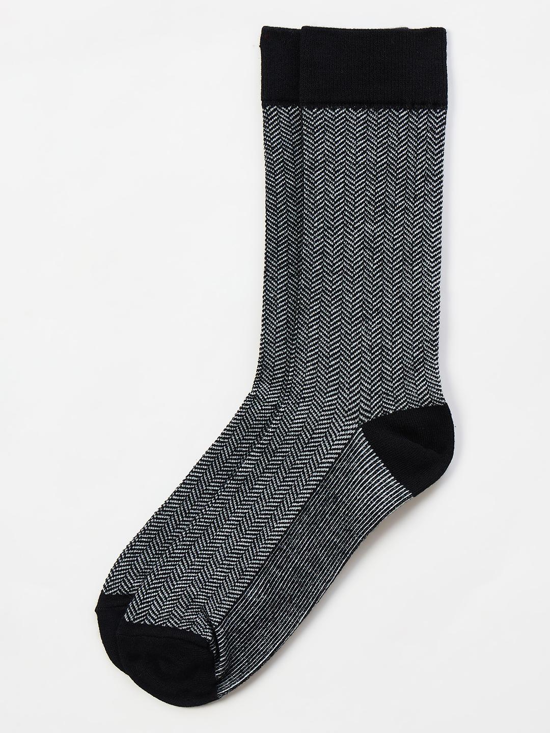 Iconic Men Grey Herringbone Socks