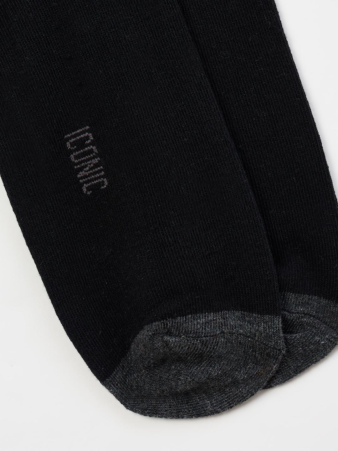 Iconic Men Dark Grey Solid Socks
