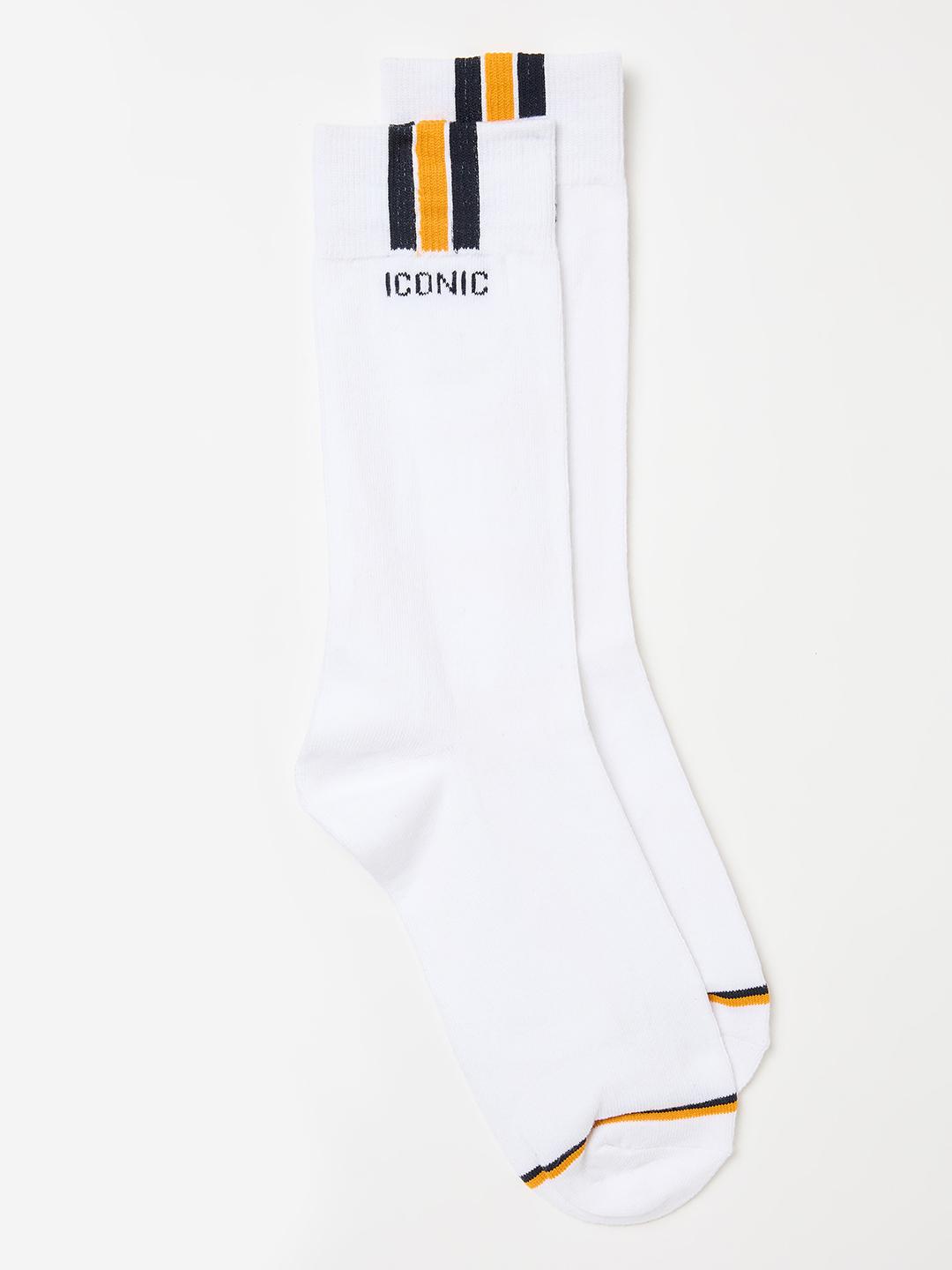 Iconic Men Multicolor Solid Socks - Pack of 2