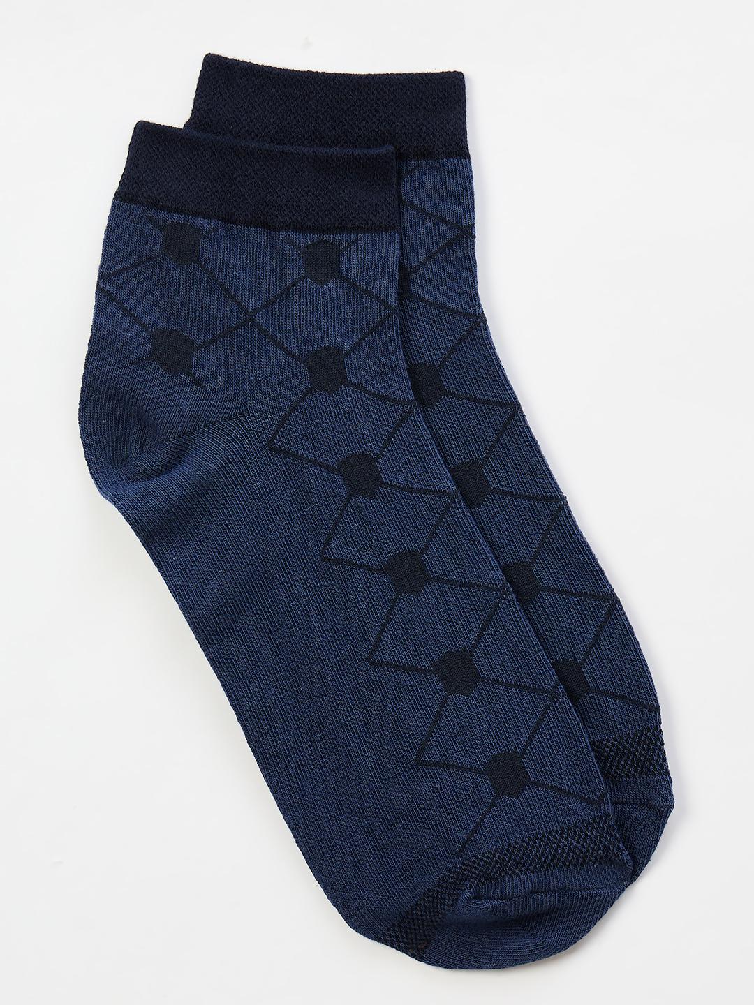 Iconic Men Blue Graphic Socks - Pack of 2