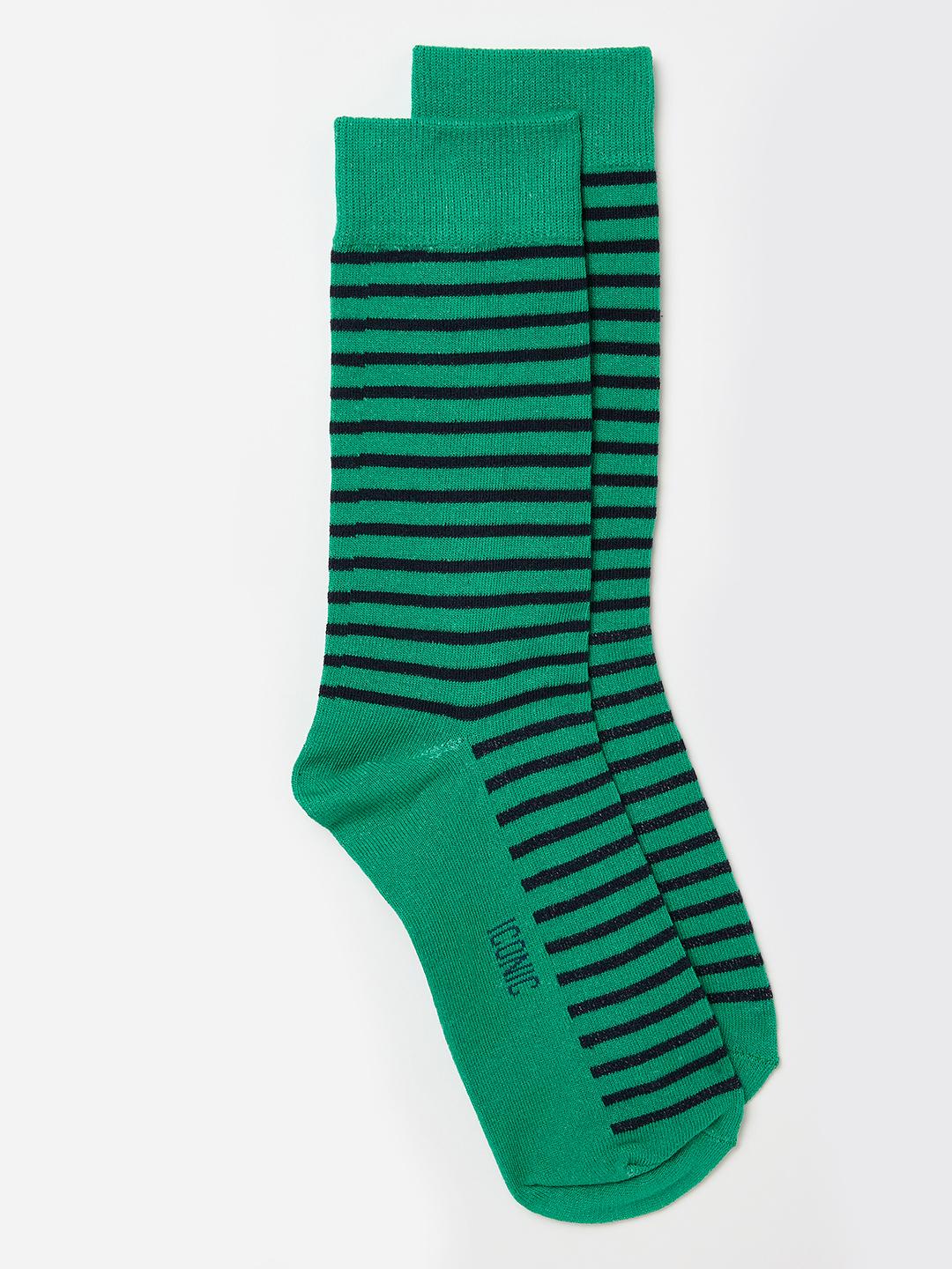 Iconic Men Multicolour Striped Socks - Pack of 3