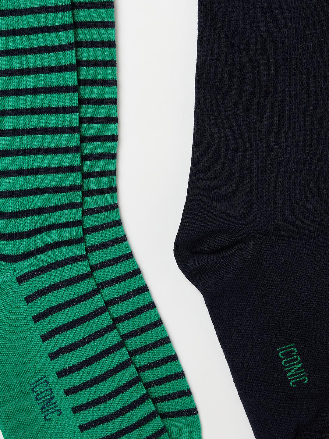 Iconic Men Multicolour Striped Socks - Pack of 3
