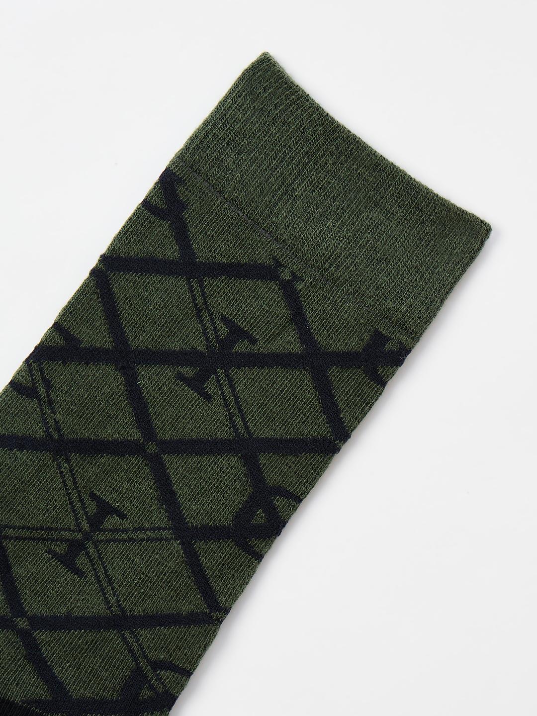 Iconic Men Green Checked Socks