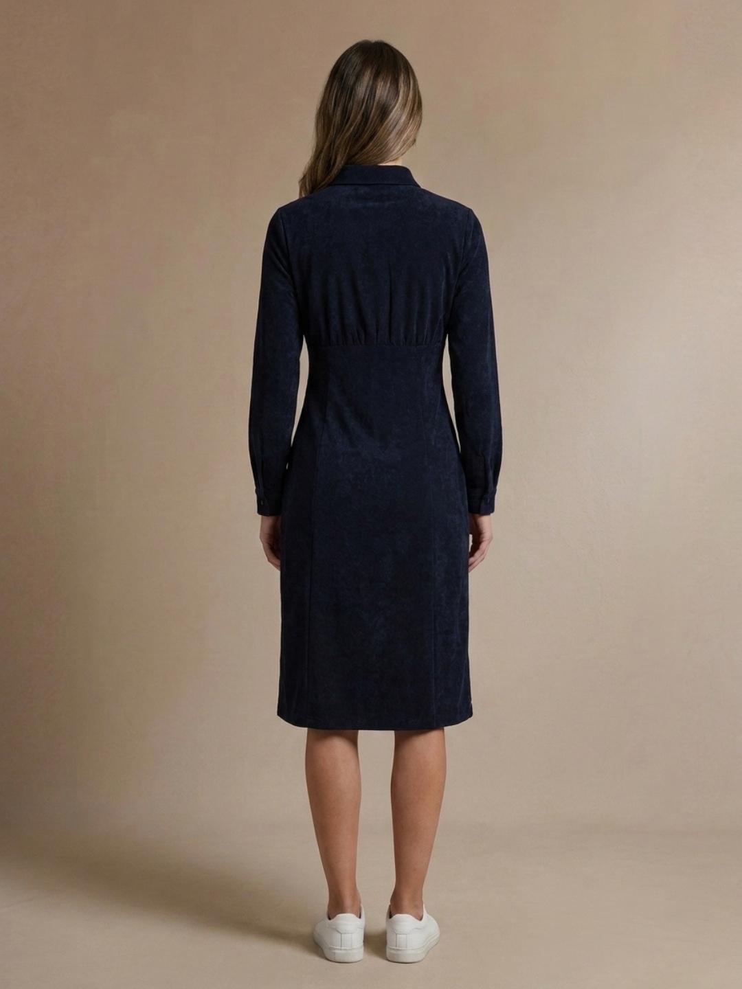 Iconic Women Blue Regular Fit Solid Dress