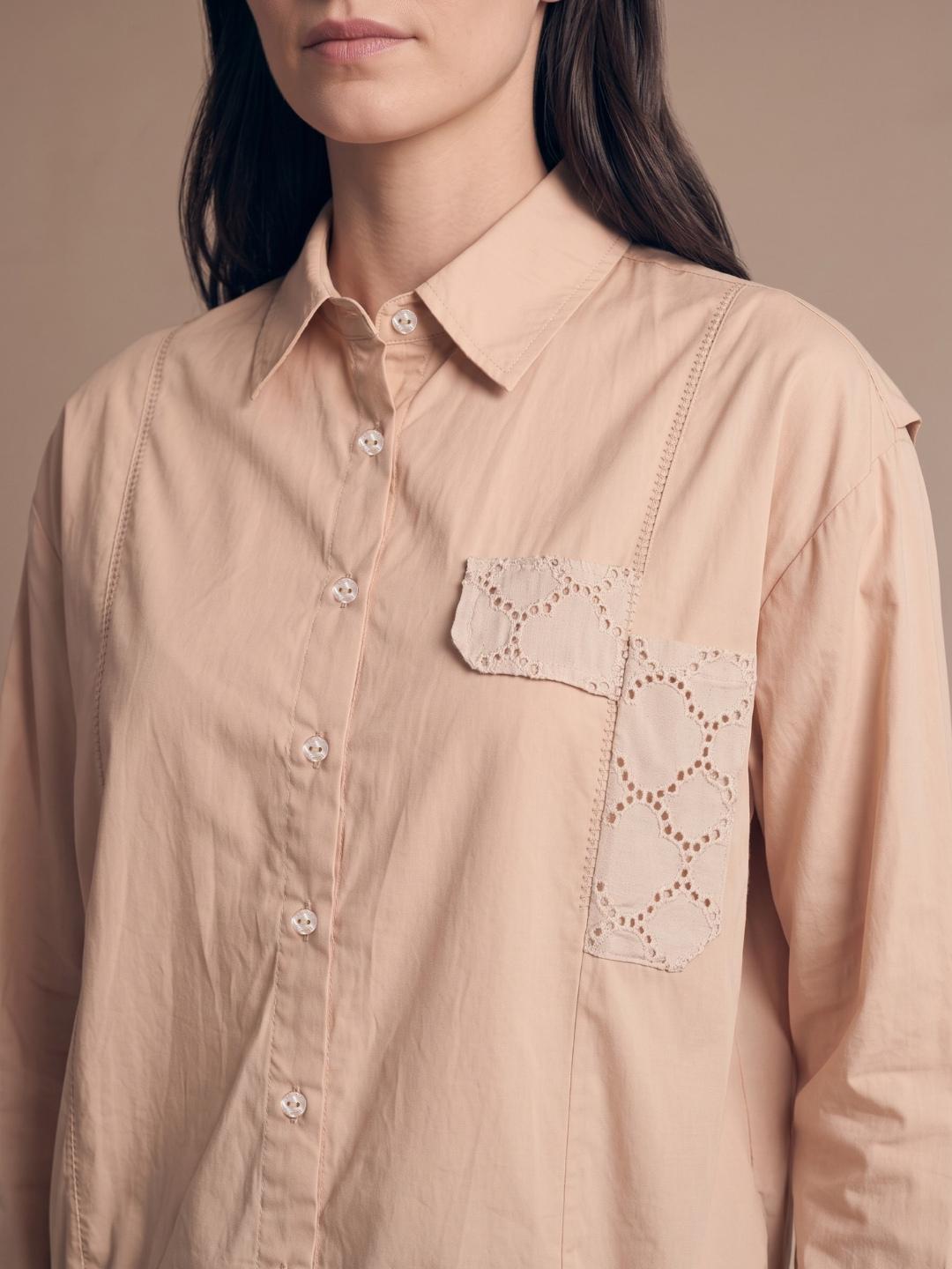Iconic Women Brown Loose Fit Solid Cotton Shirt