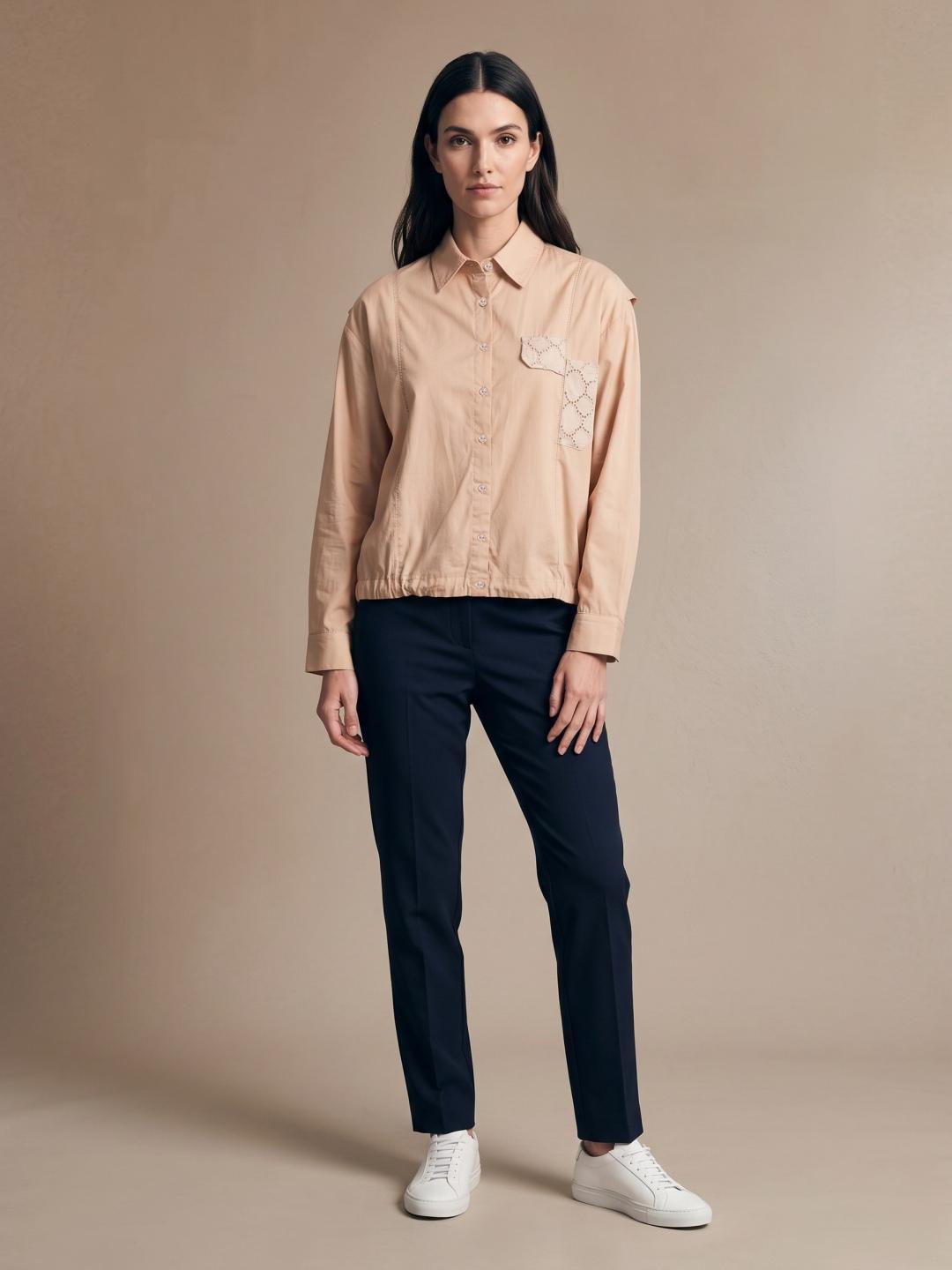 Iconic Women Brown Loose Fit Solid Cotton Shirt