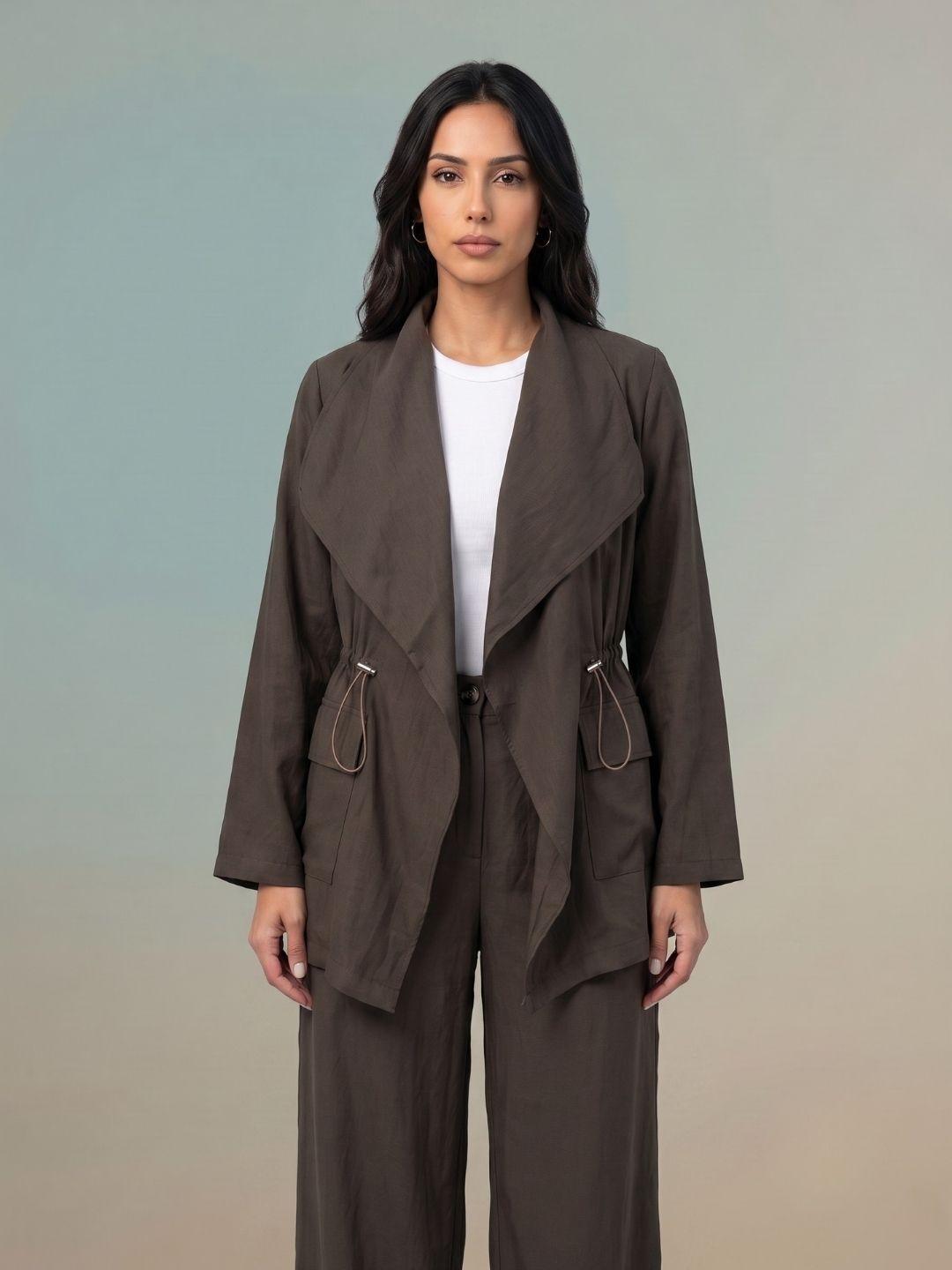 Iconic Women Brown Regular Fit Solid Top