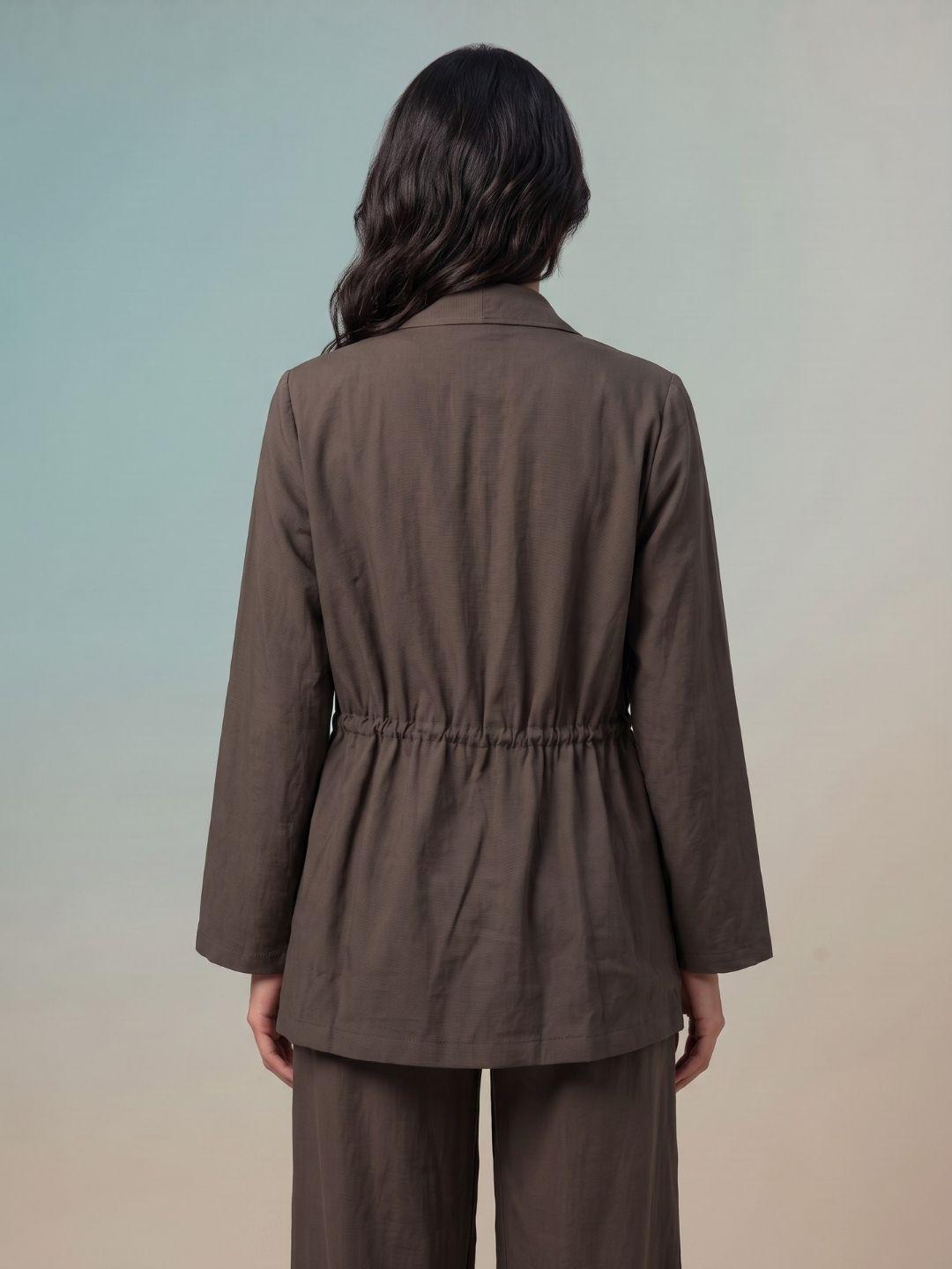 Iconic Women Brown Regular Fit Solid Top