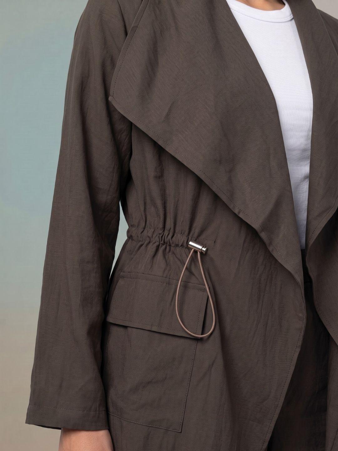 Iconic Women Brown Regular Fit Solid Top