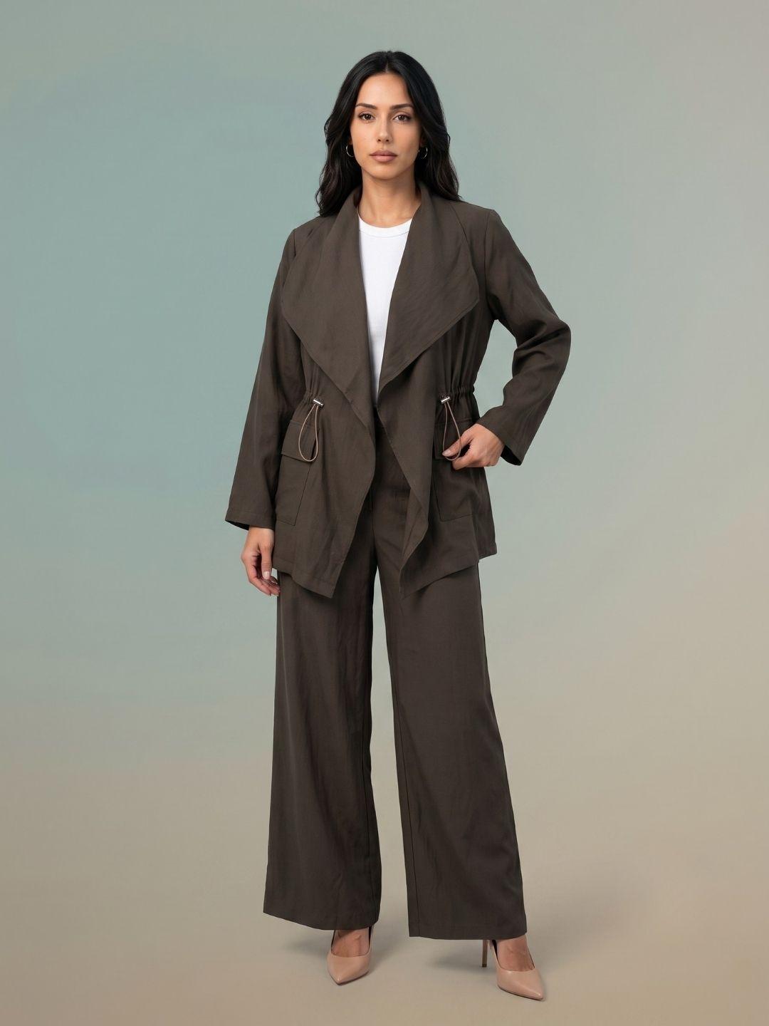 Iconic Women Brown Regular Fit Solid Top