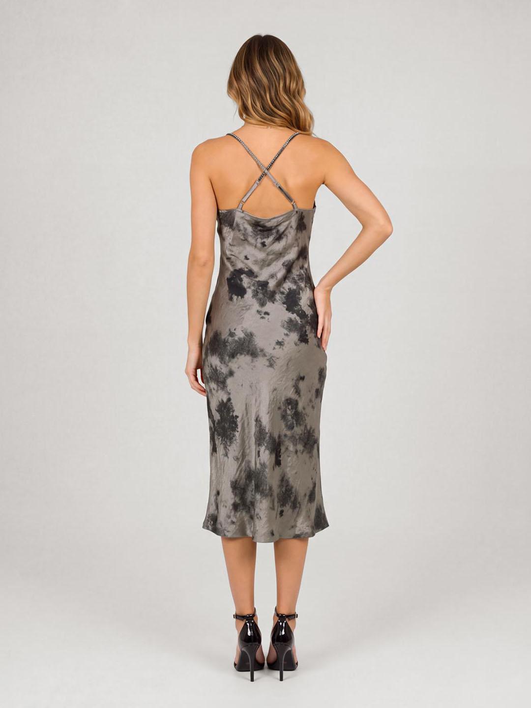 Iconic Women Grey Printed Straight Fit Bodycon Dress