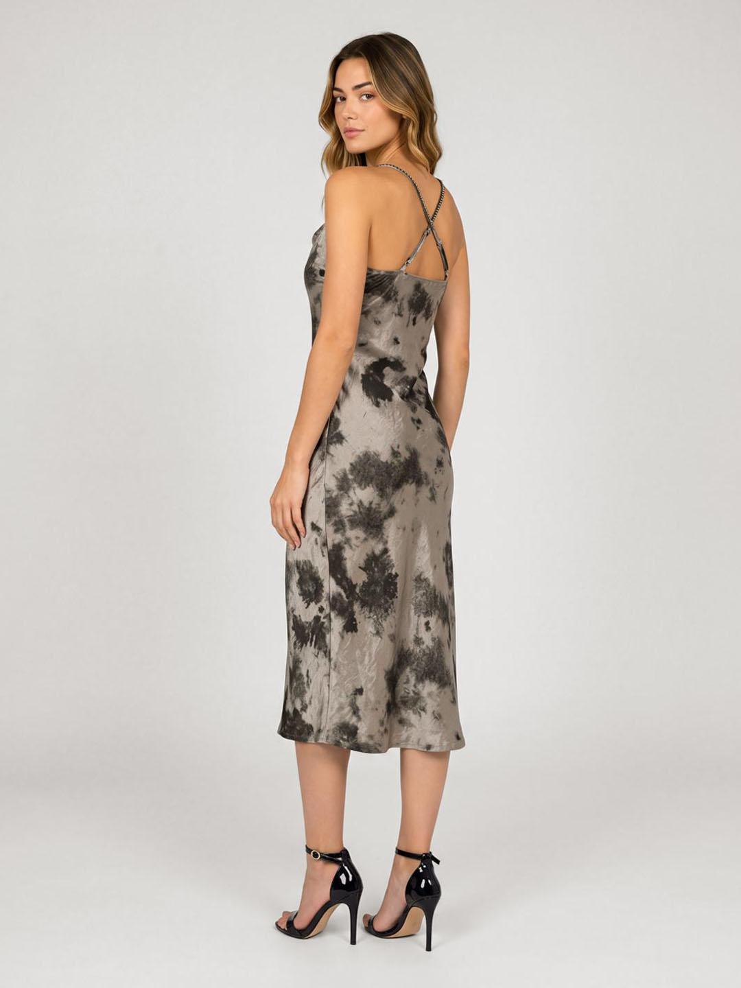 Iconic Women Grey Printed Straight Fit Bodycon Dress