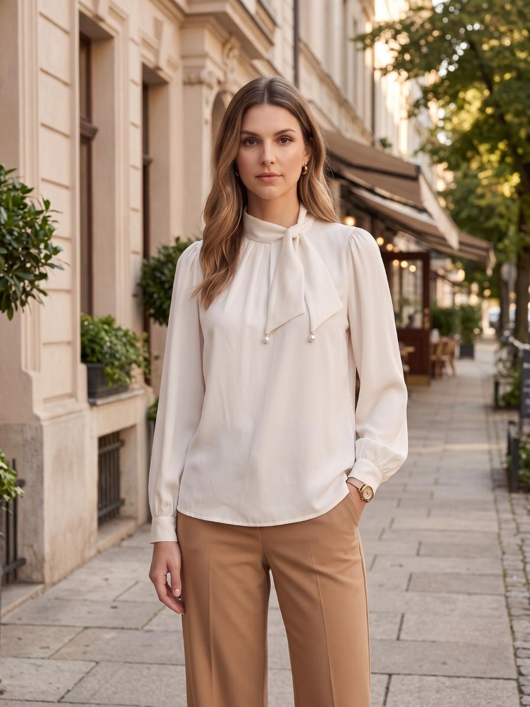Iconic Women Off White Solid Straight Fit Cotton Top