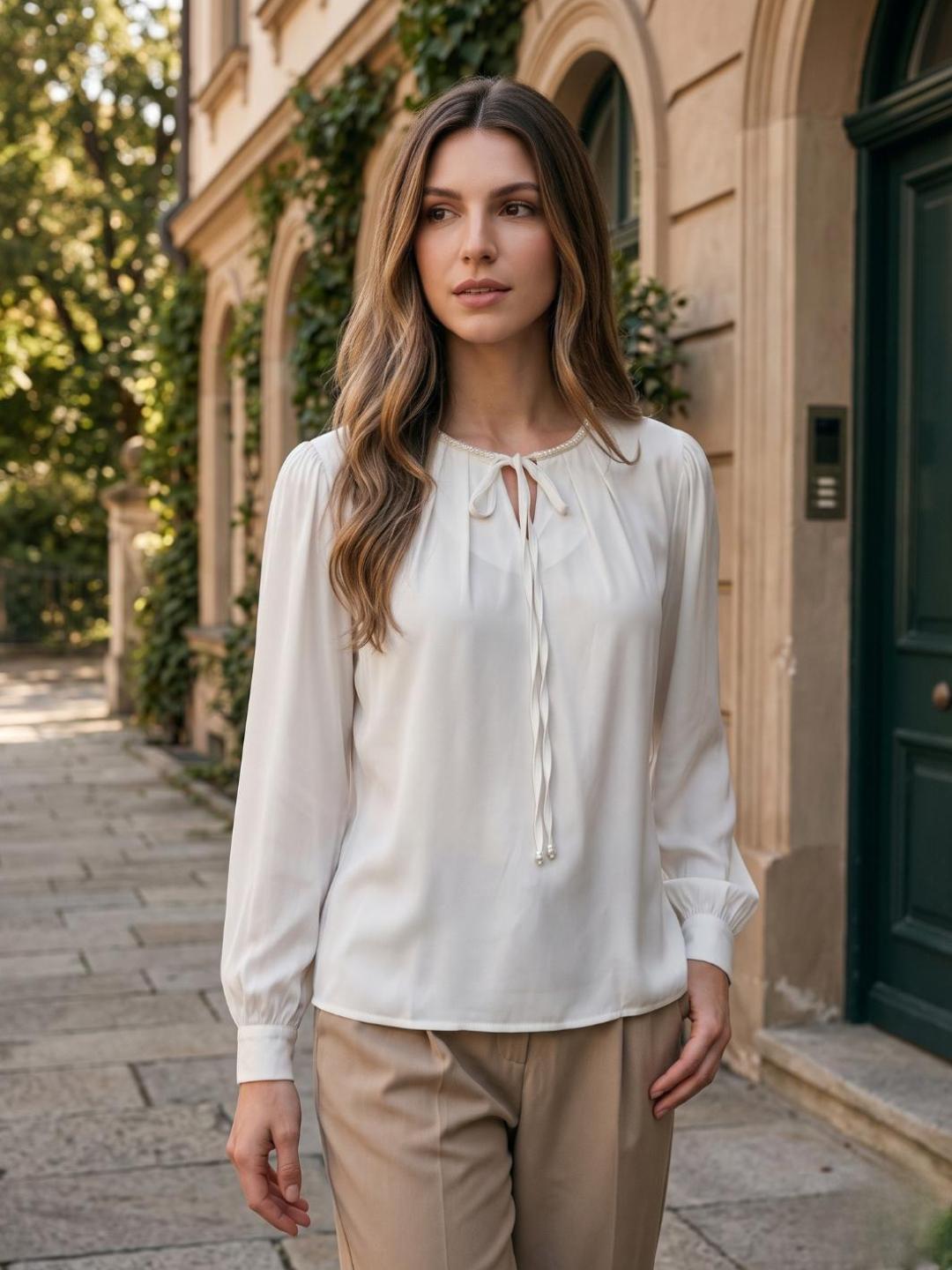 Iconic Women White Solid Regular Fit Top