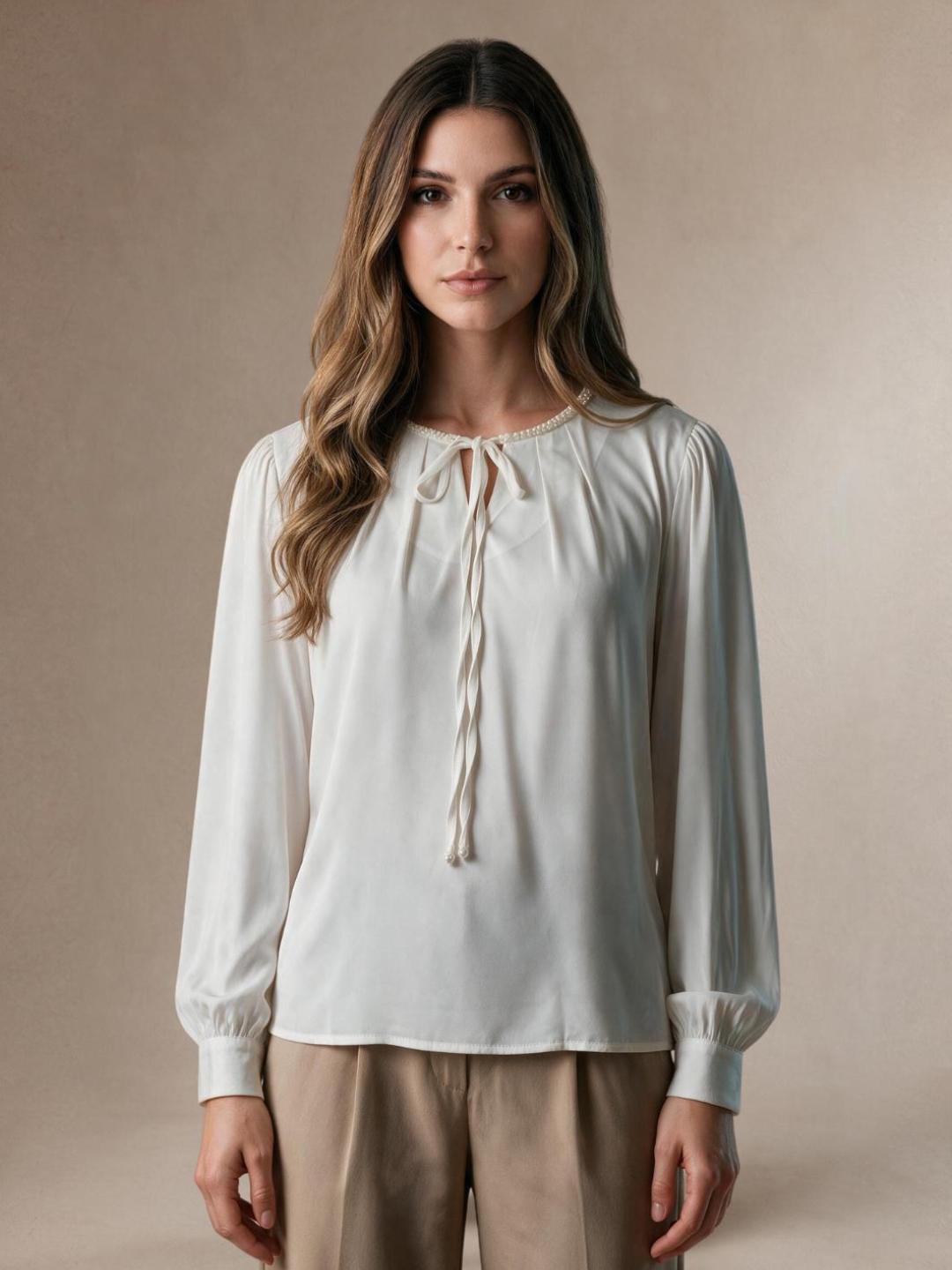 Iconic Women White Solid Regular Fit Top