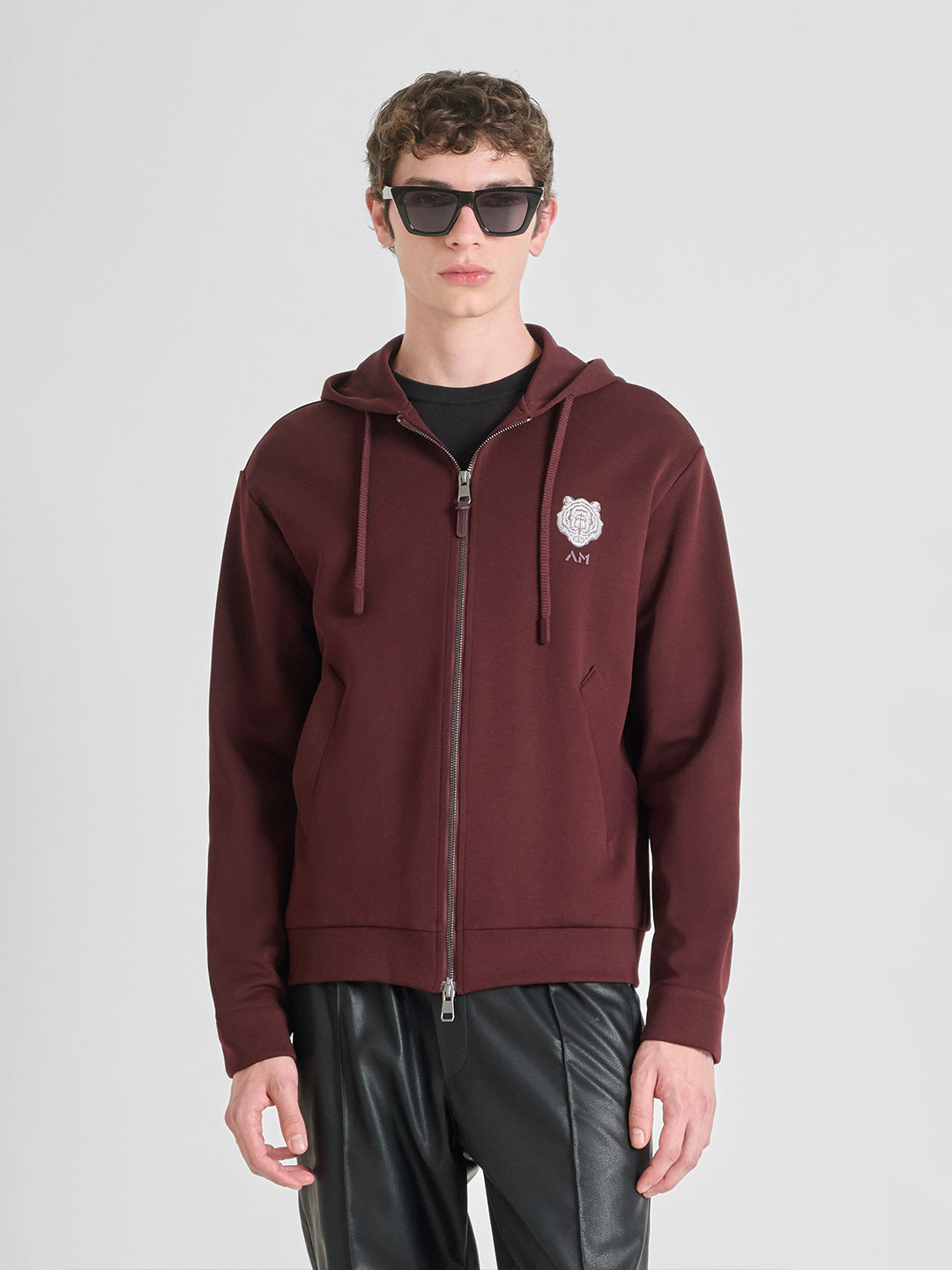ANTONY MORATO Men Maroon Hoodie Sweatshirt
