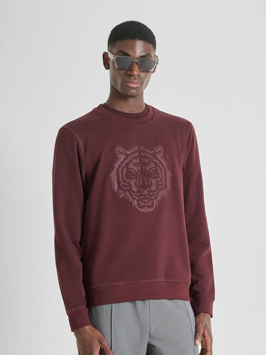ANTONY MORATO Men Maroon Printed Cotton Sweatshirt