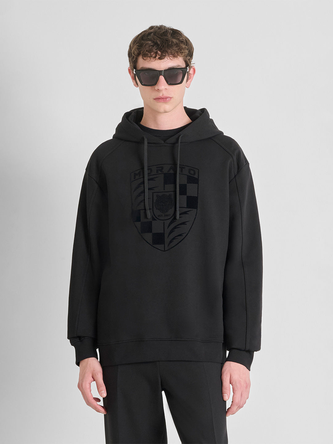 ANTONY MORATO Men Black Printed Cotton Sweatshirt