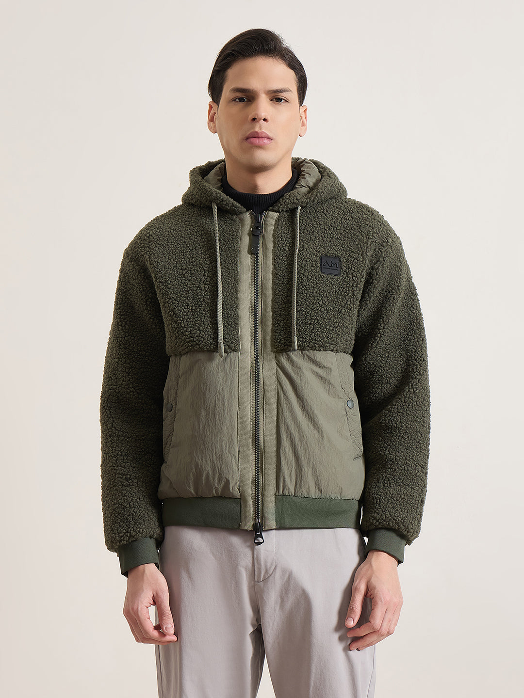 Antony Morato Men Green Colorblock Relaxed Fit Sweatshirt