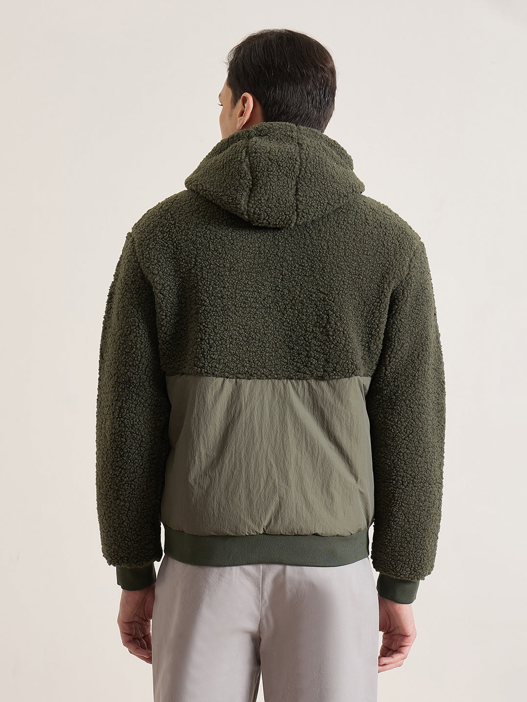 Antony Morato Men Green Colorblock Relaxed Fit Sweatshirt