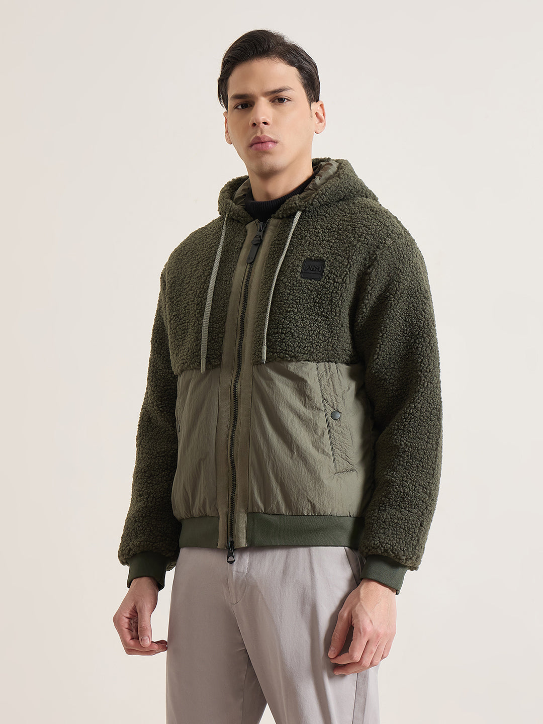 Antony Morato Men Green Colorblock Relaxed Fit Sweatshirt