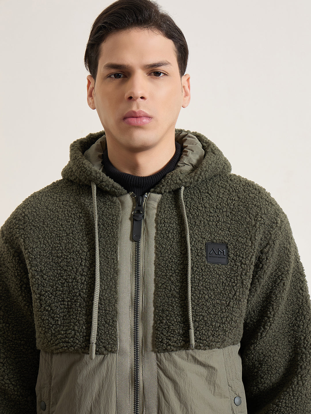 Antony Morato Men Green Colorblock Relaxed Fit Sweatshirt