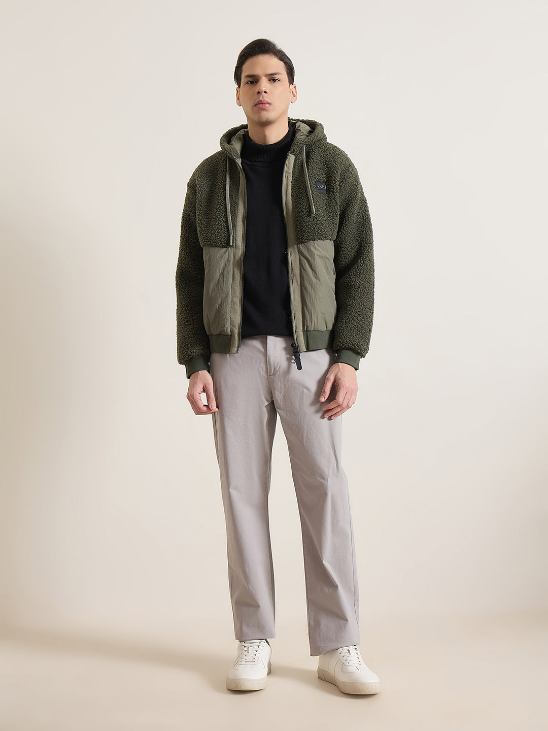 Antony Morato Men Green Colorblock Relaxed Fit Sweatshirt