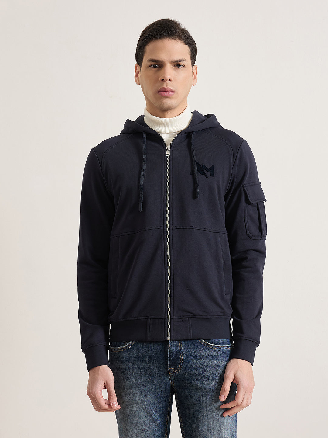 ANTONY MORATO Men Navy Blue Solid Sweatshirt