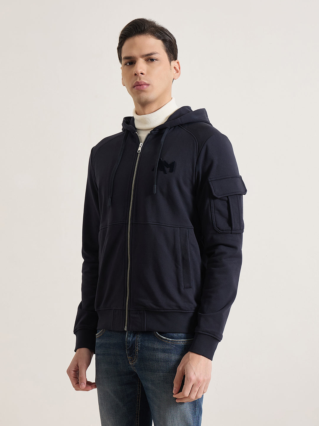 ANTONY MORATO Men Navy Blue Solid Sweatshirt
