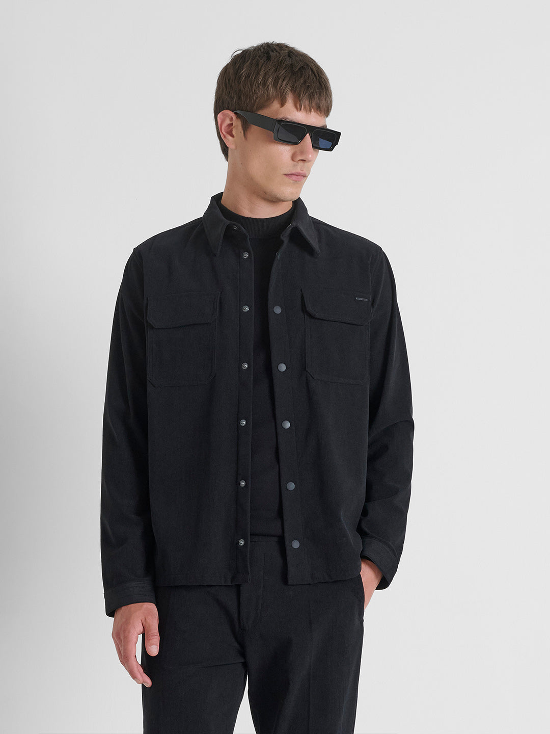 ANTONY MORATO Men Black Corduroy Shirt