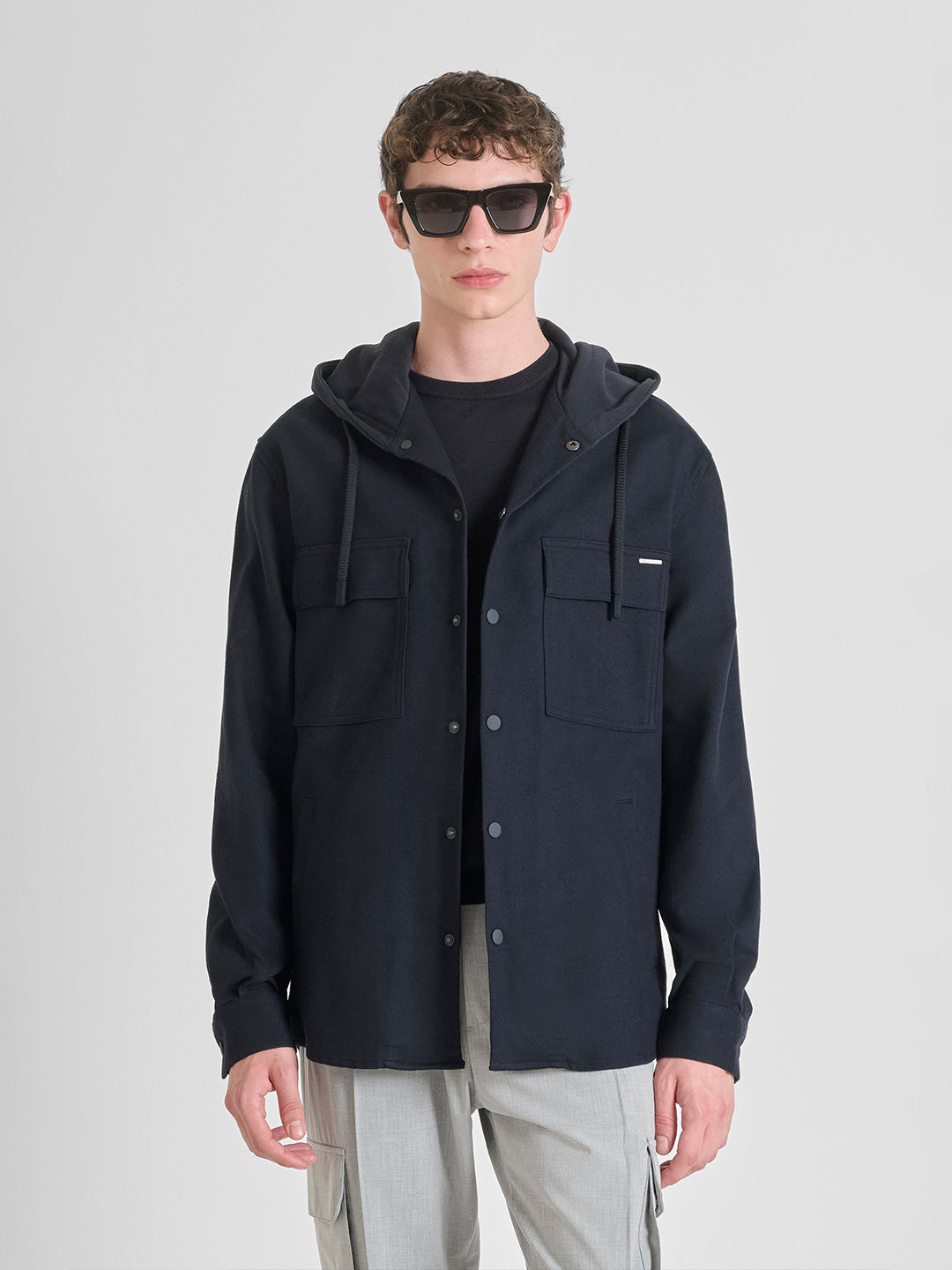 ANTONY MORATO Men Navy Blue Cotton Shacket