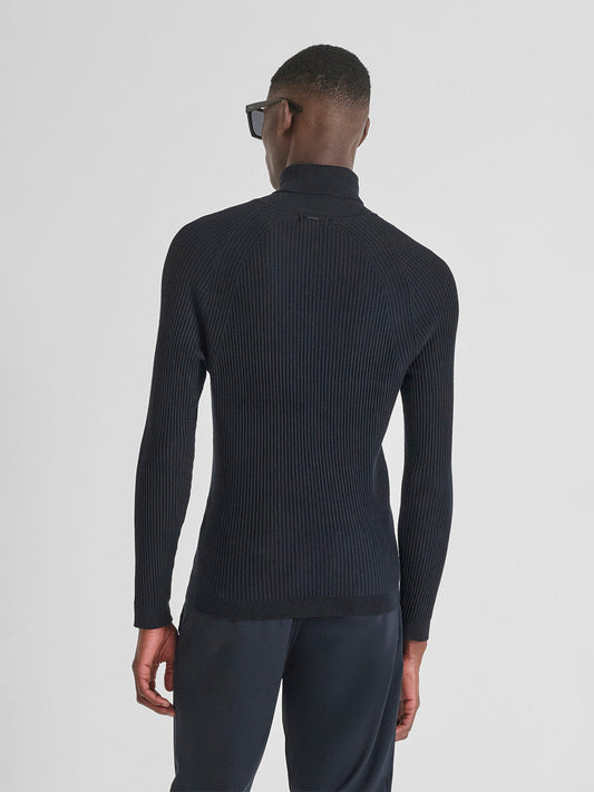 ANTONY MORATO Men Navy Blue Skinny Fit Sweater