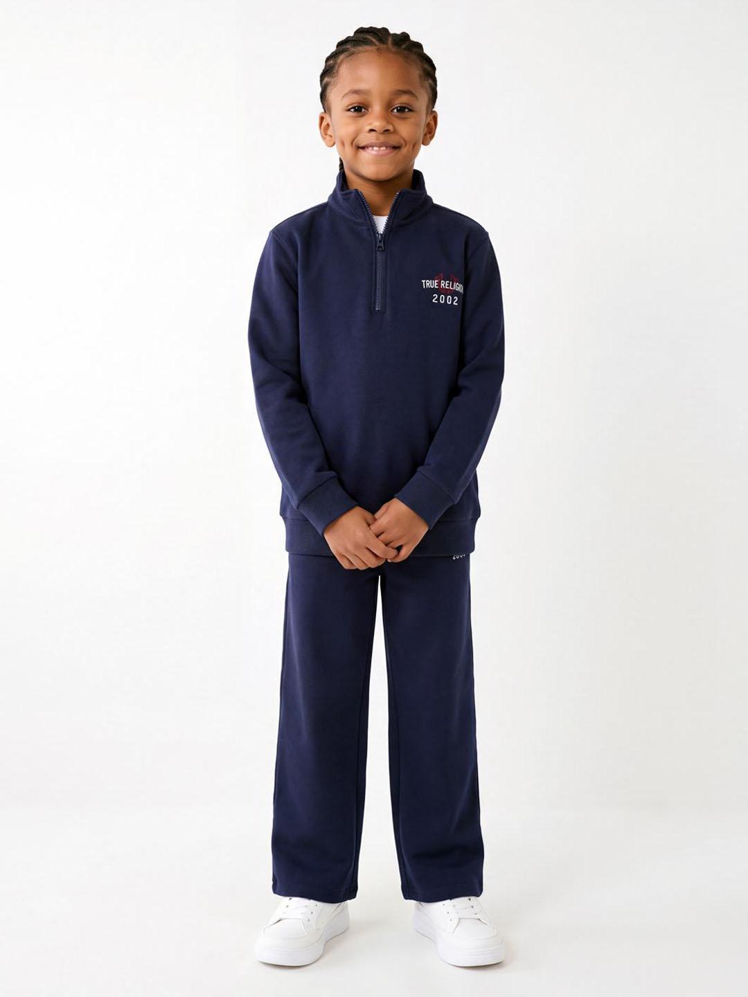 True Religion Boys Navy Blue Solid Regular Fit Sweatpant