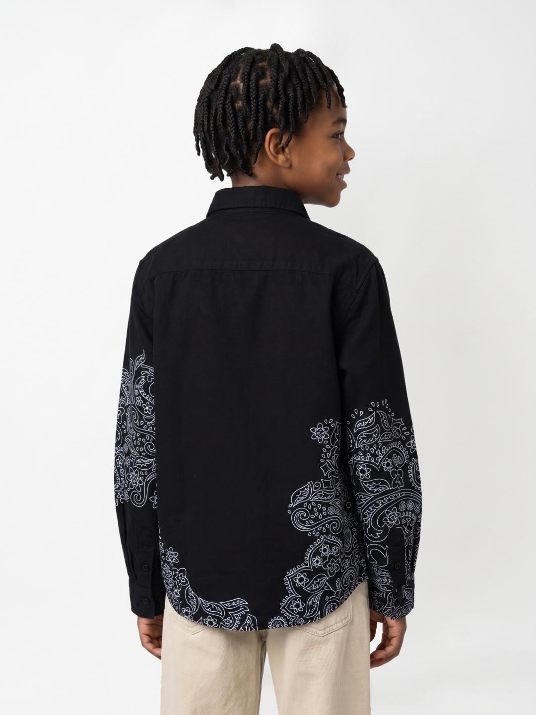 True Religion Boys Black Solid Regular Fit Shirt
