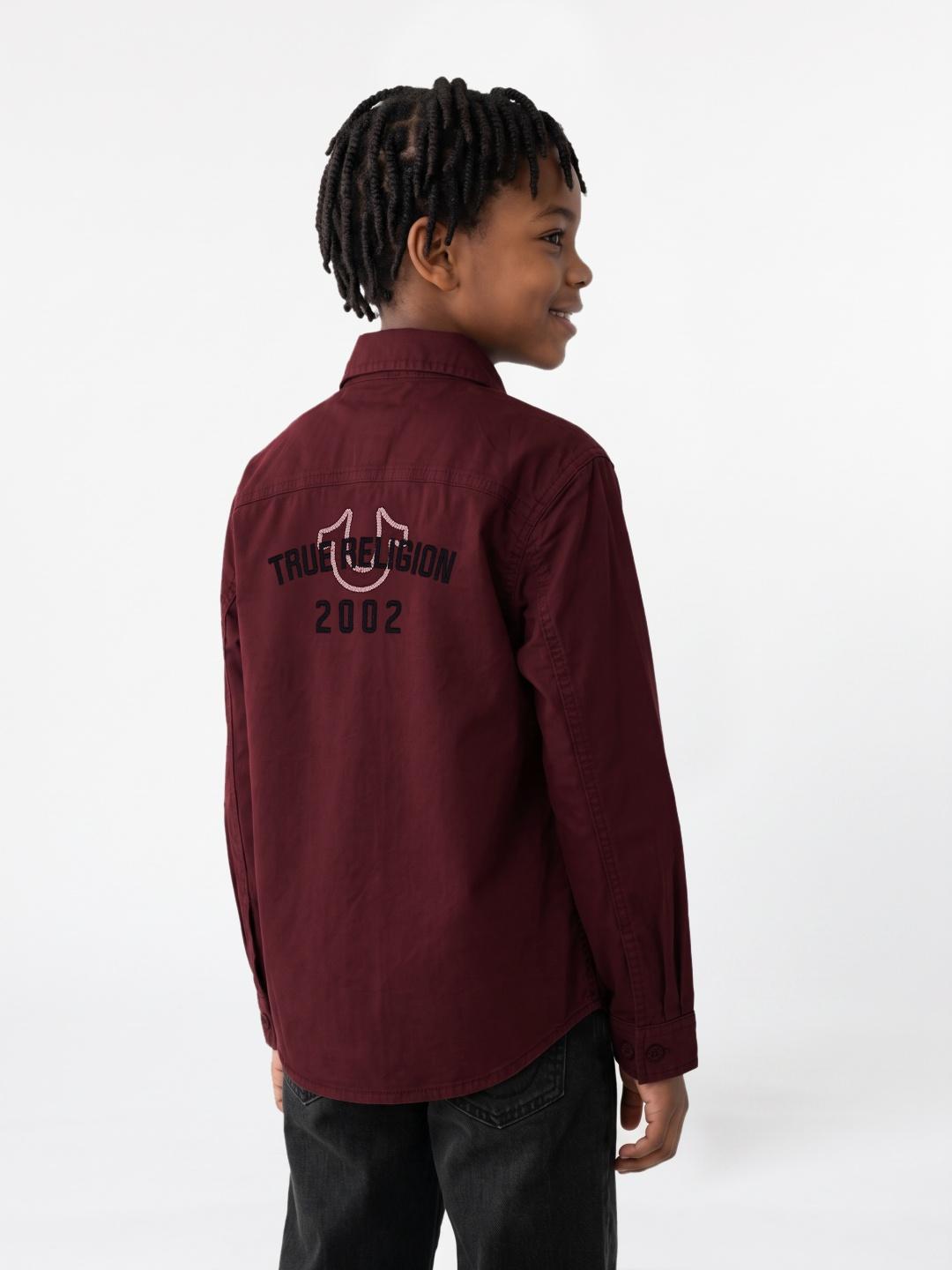 True Religion Boys Wine Solid Regular Fit Shirt