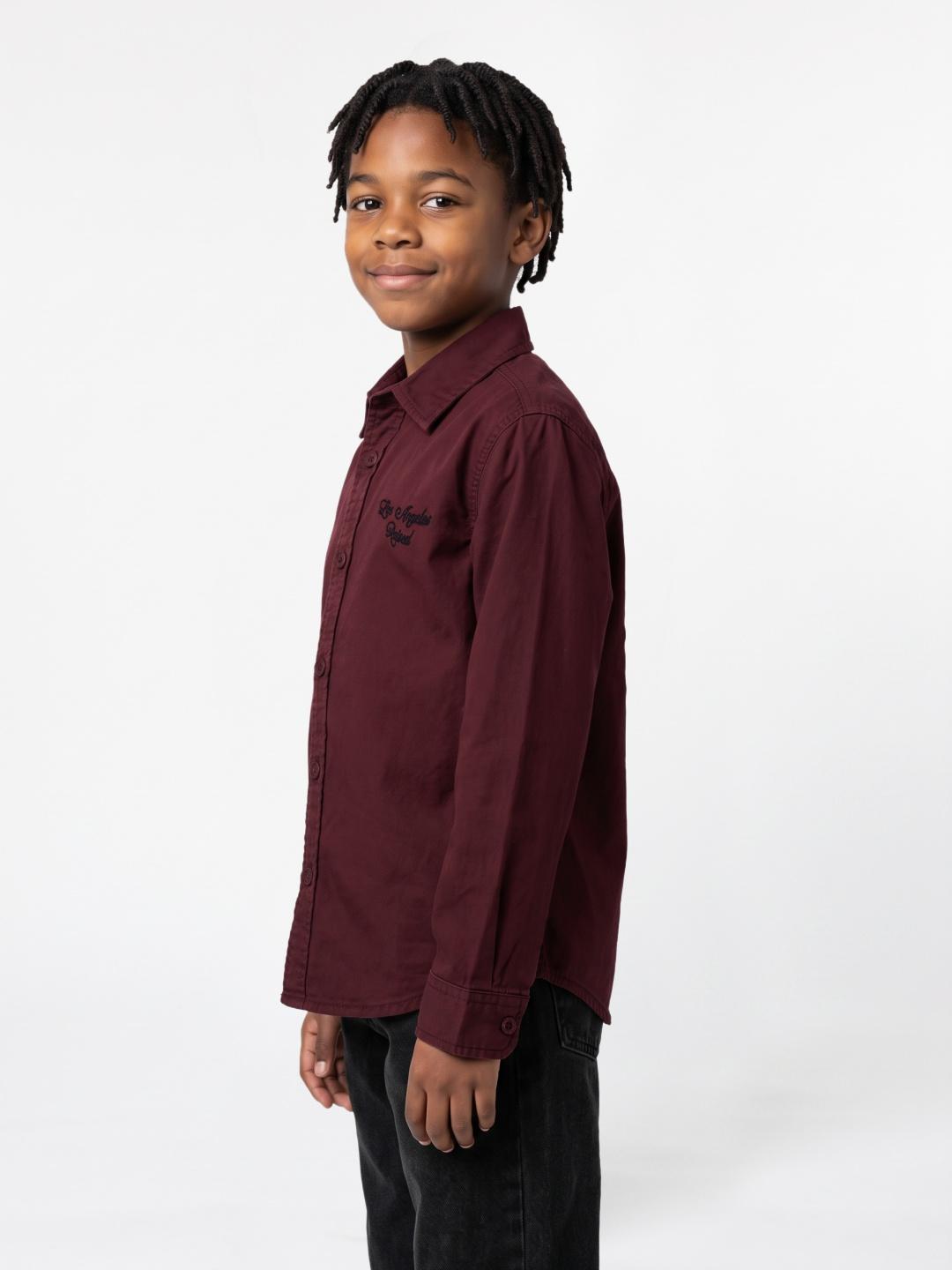 True Religion Boys Wine Solid Regular Fit Shirt