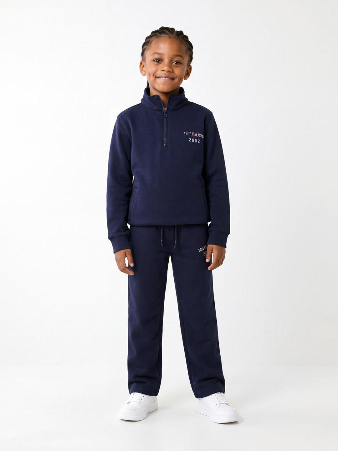 True Religion Boys Navy Blue Solid Regular Fit Sweatshirt