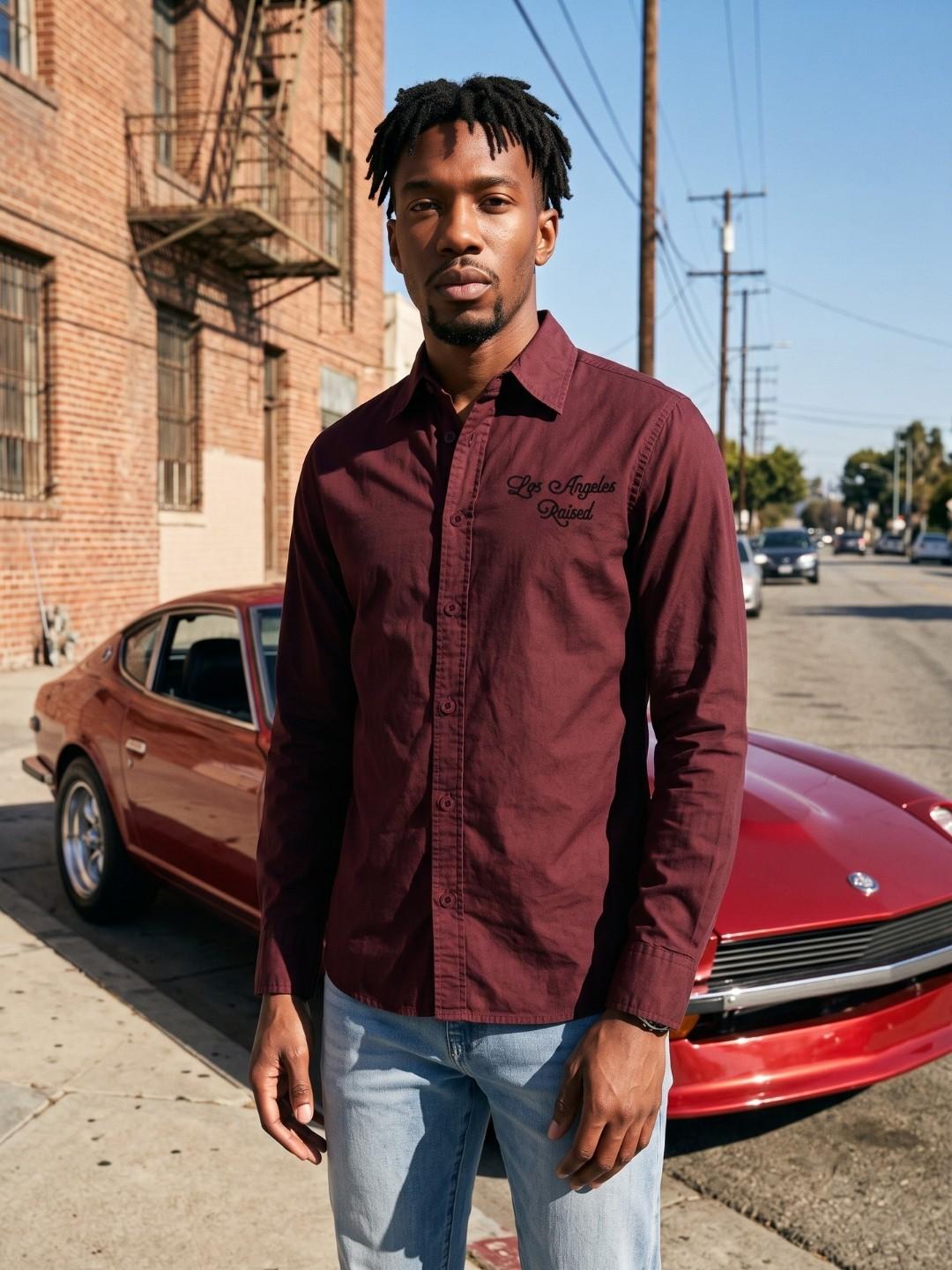 True Religion Men Wine Solid Regular Fit Shirt