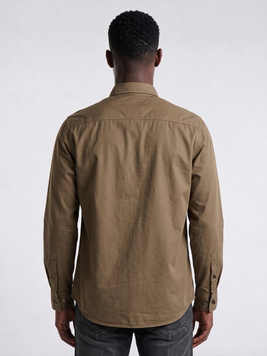 True Religion Men Khaki Graphic Regular Fit Shirt