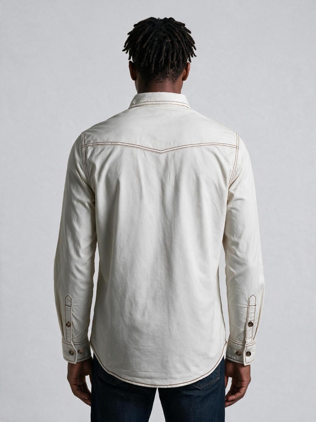 True Religion Men White Solid Regular Fit Shirt