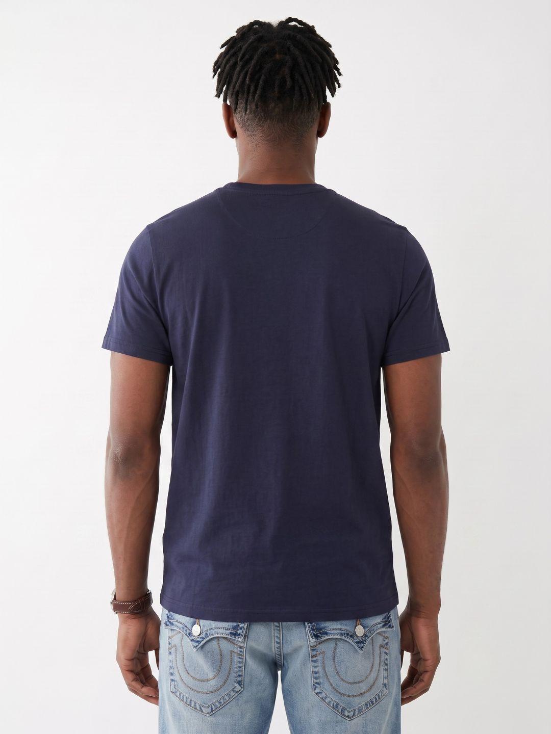 True Religion Men Dark Navy Regular Fit Graphic T-Shirt