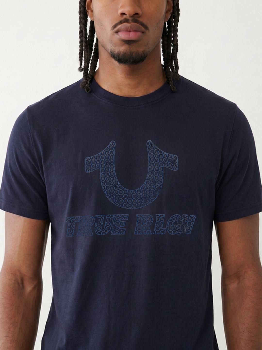True Religion Men Dark Navy Regular Fit Graphic T-Shirt