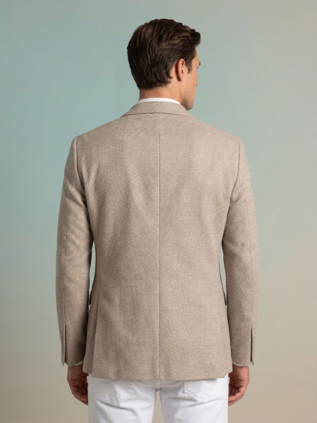 Iconic Men Beige Regular Fit Solid Blazer