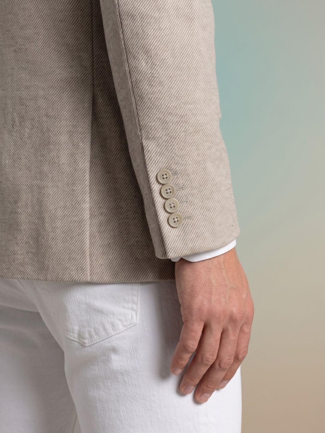 Iconic Men Beige Regular Fit Solid Blazer